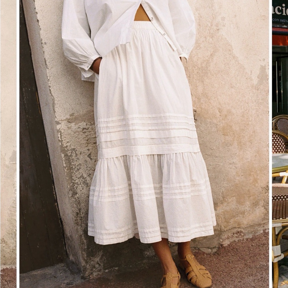 Christy Dawn Gabrielle Skirt in Pearl